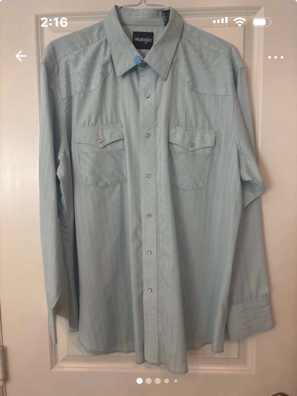 Wrangler Men's Light Blue Western Snap Shirt xxl